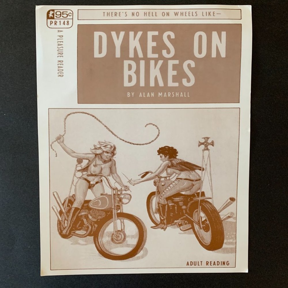 Dykes on Bikes Pulp Fiction Frame Ready Sepia Tone Print